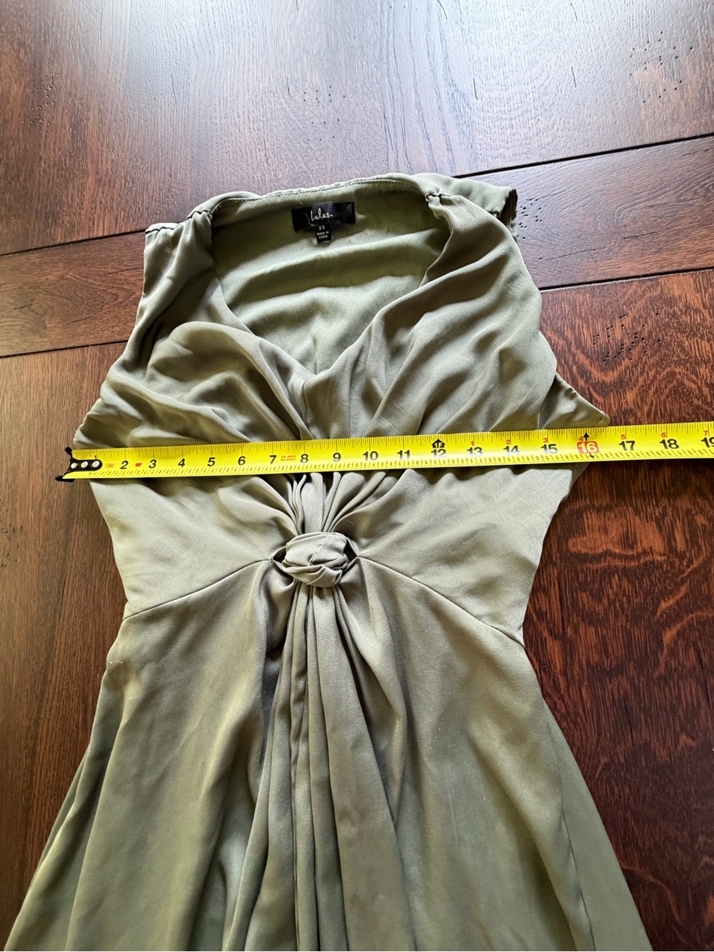 Lulu's Olive Green Twist-Front V-Neck Maxi Dress - Picture 6 of 8